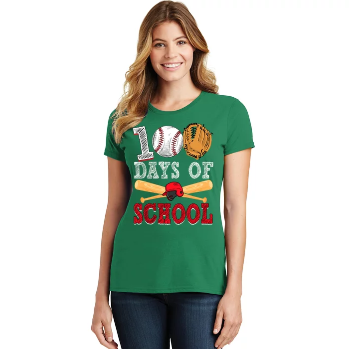 100 Days Of School Baseball Lover Women's T-Shirt