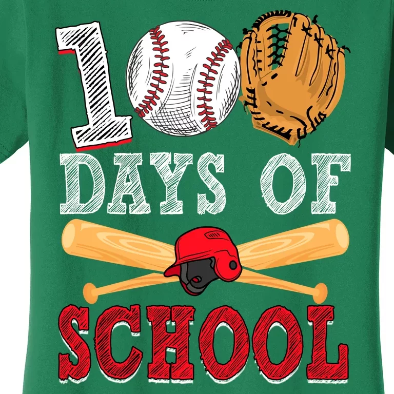 100 Days Of School Baseball Lover Women's T-Shirt