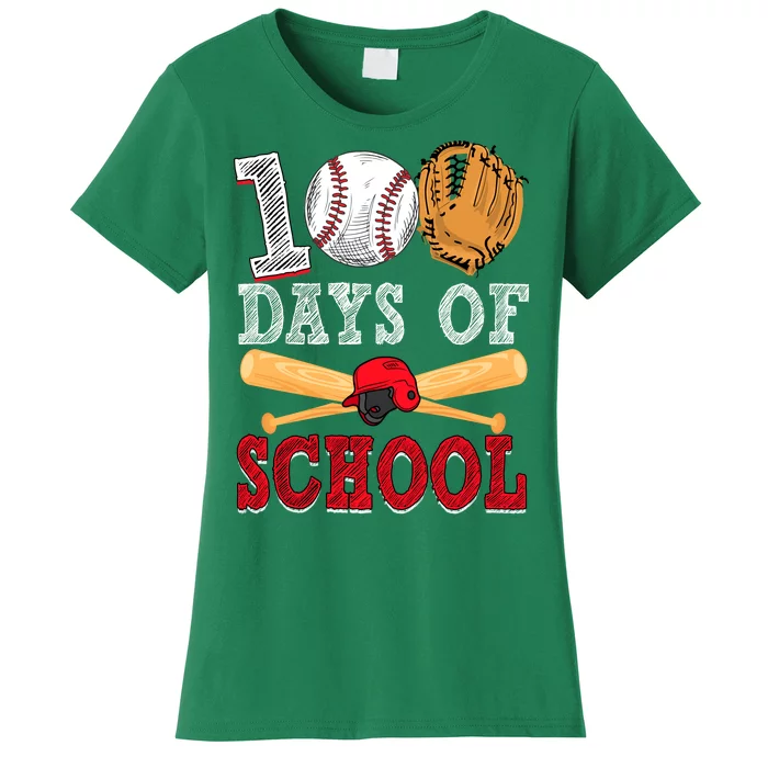 100 Days Of School Baseball Lover Women's T-Shirt