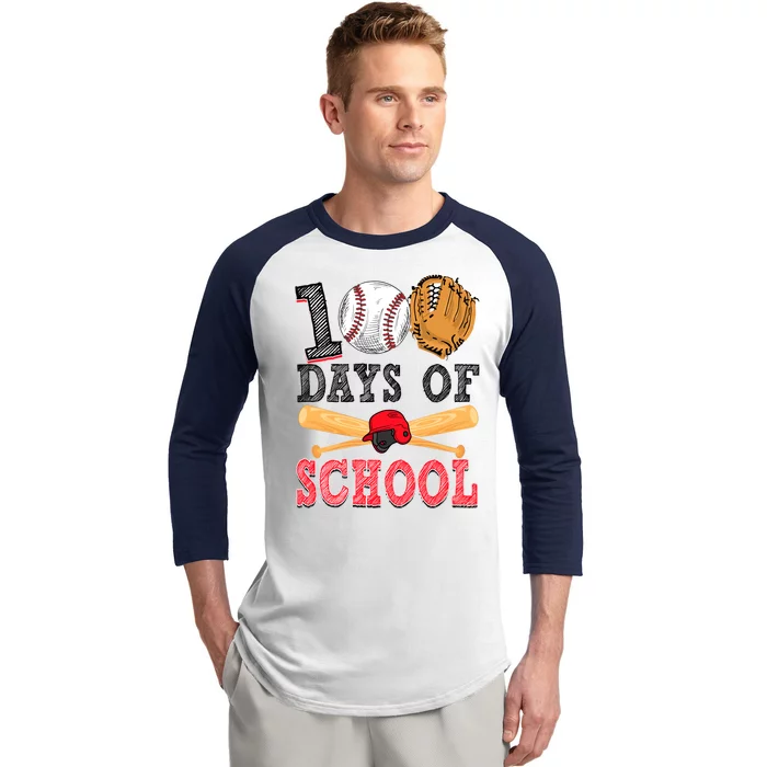 100 Days Of School Baseball Lover Baseball Sleeve Shirt