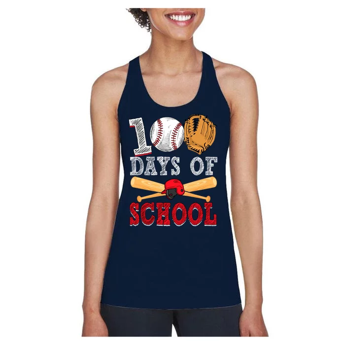 100 Days Of School Baseball Lover Women's Racerback Tank