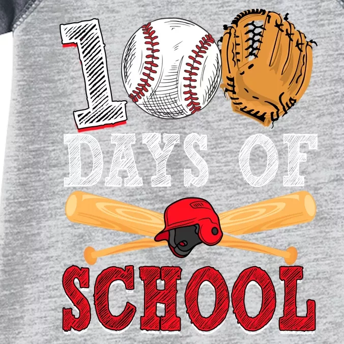 100 Days Of School Baseball Lover Infant Baby Jersey Bodysuit