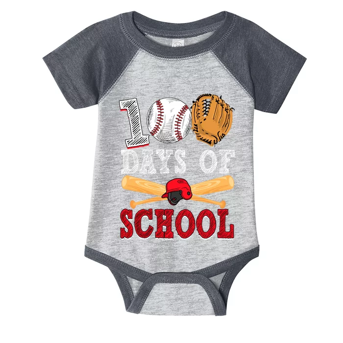 100 Days Of School Baseball Lover Infant Baby Jersey Bodysuit