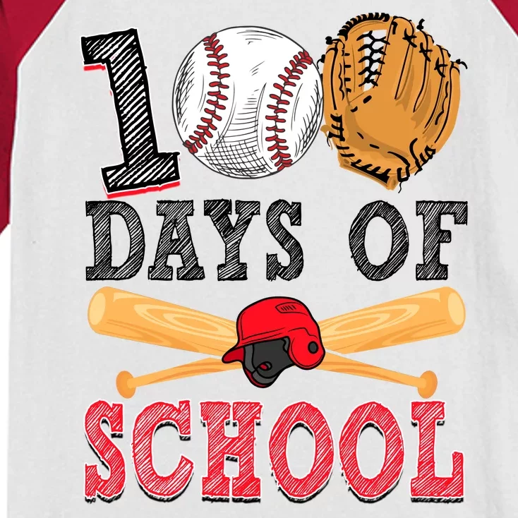 100 Days Of School Baseball Lover Kids Colorblock Raglan Jersey