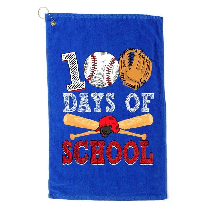 100 Days Of School Baseball Lover Platinum Collection Golf Towel