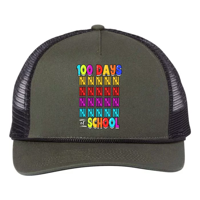 100 Days Of School Costume 100th Day Cool Gift Retro Rope Trucker Hat Cap