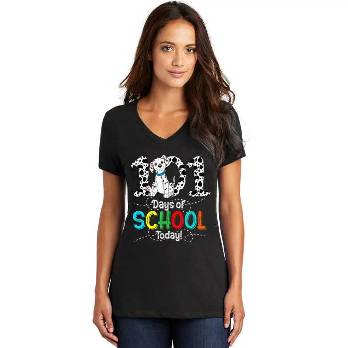 100th Day Of School 101 Days Smarter 100 Women's V-Neck T-Shirt