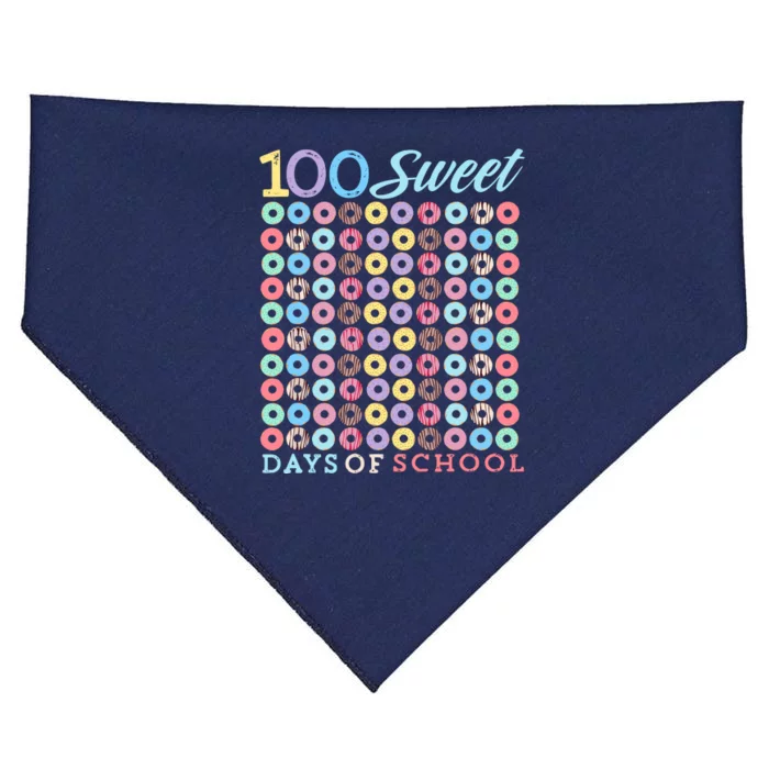 100 Days Of School Donut Cute 100th Day Of School Sweet USA-Made Doggie Bandana