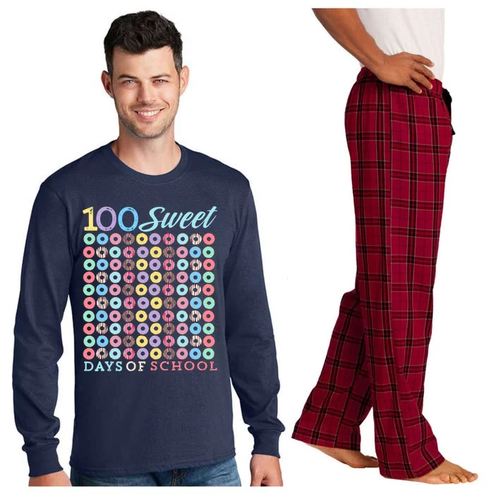 100 Days Of School Donut Cute 100th Day Of School Sweet Long Sleeve Pajama Set