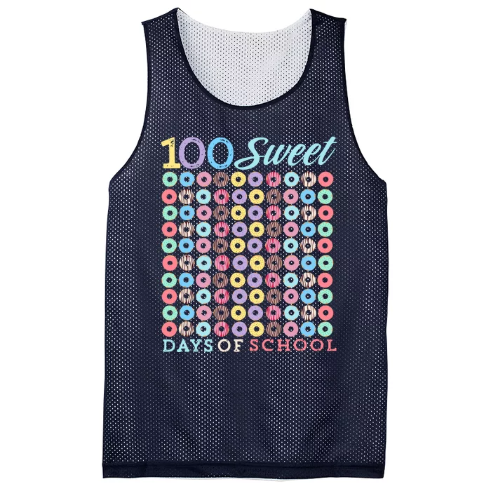 100 Days Of School Donut Cute 100th Day Of School Sweet Mesh Reversible Basketball Jersey Tank