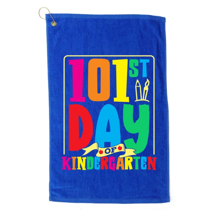 101st Day Of Kindergarten Saying 100 Days Gift Platinum Collection Golf Towel