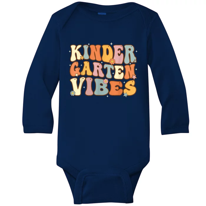 1st Day Of School Kindergarten Vibes Student Teacher Baby Long Sleeve Bodysuit