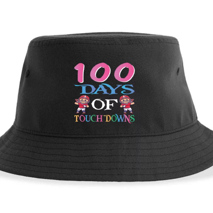 100 Days Of Touch Downs Funny Back To School Sustainable Bucket Hat