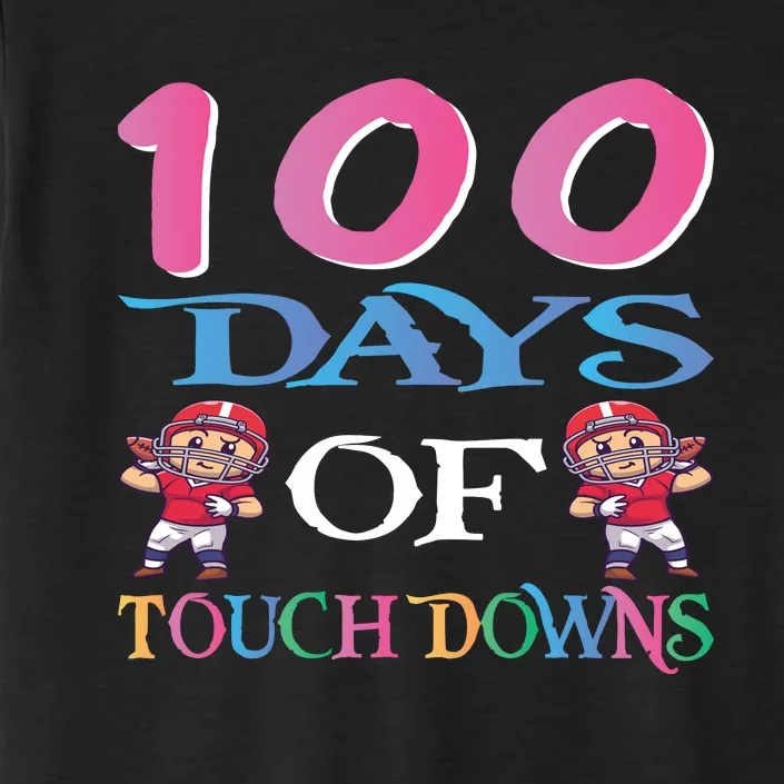 100 Days Of Touch Downs Funny Back To School ChromaSoft Performance T-Shirt