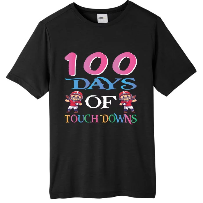 100 Days Of Touch Downs Funny Back To School ChromaSoft Performance T-Shirt