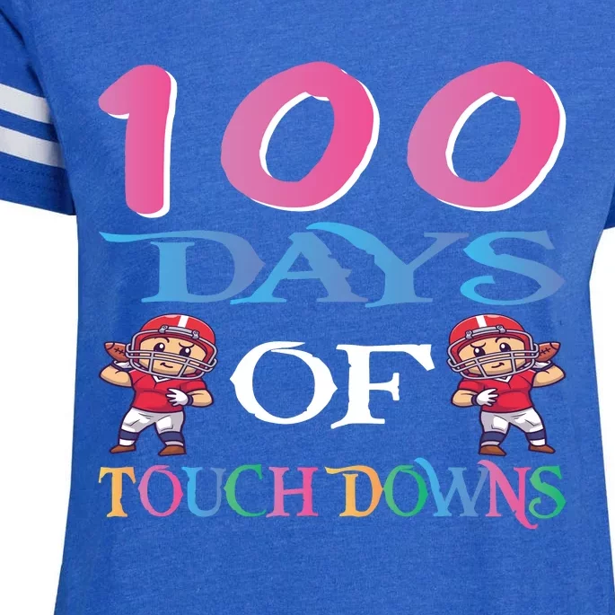 100 Days Of Touch Downs Funny Back To School Enza Ladies Jersey Football T-Shirt