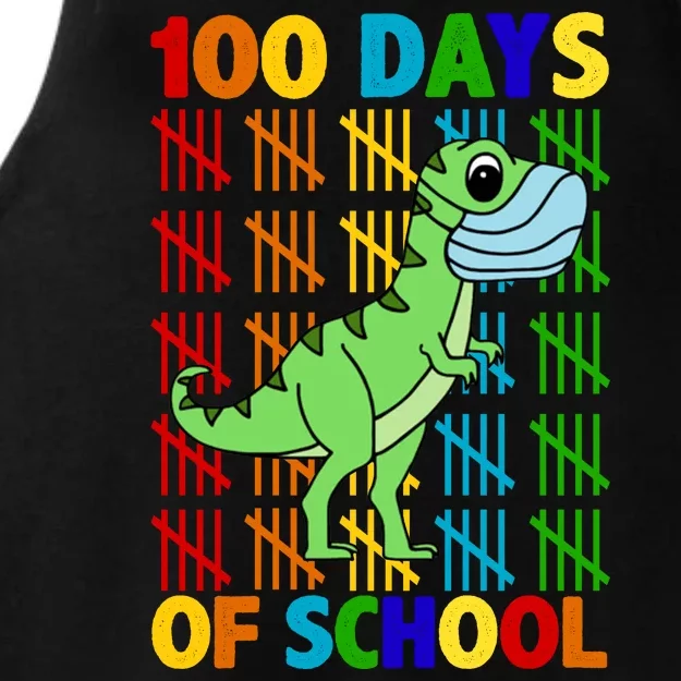 100 Days Of School Trex Quarantine Ladies Tri-Blend Wicking Tank