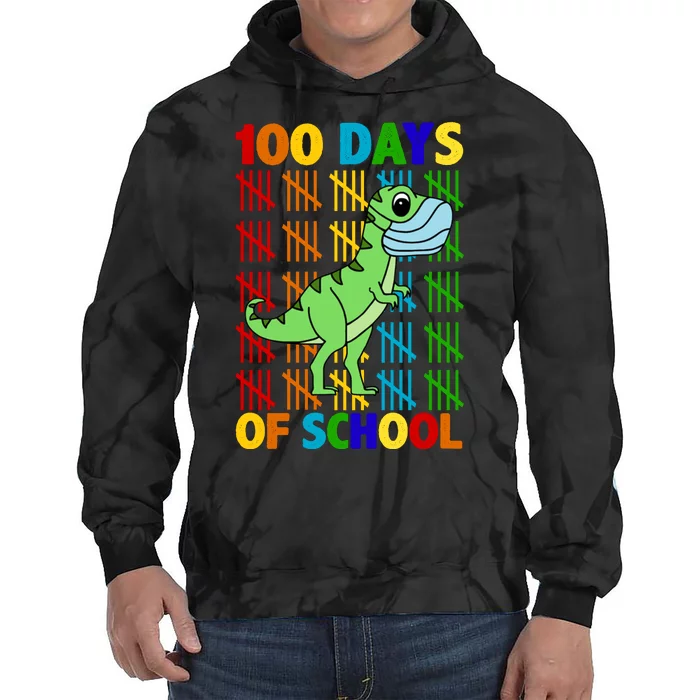 100 Days Of School Trex Quarantine Tie Dye Hoodie