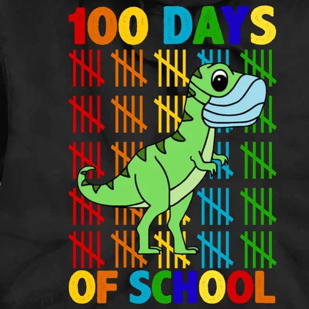 100 Days Of School Trex Quarantine Tie Dye Hoodie