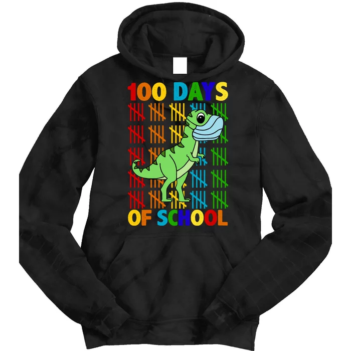 100 Days Of School Trex Quarantine Tie Dye Hoodie