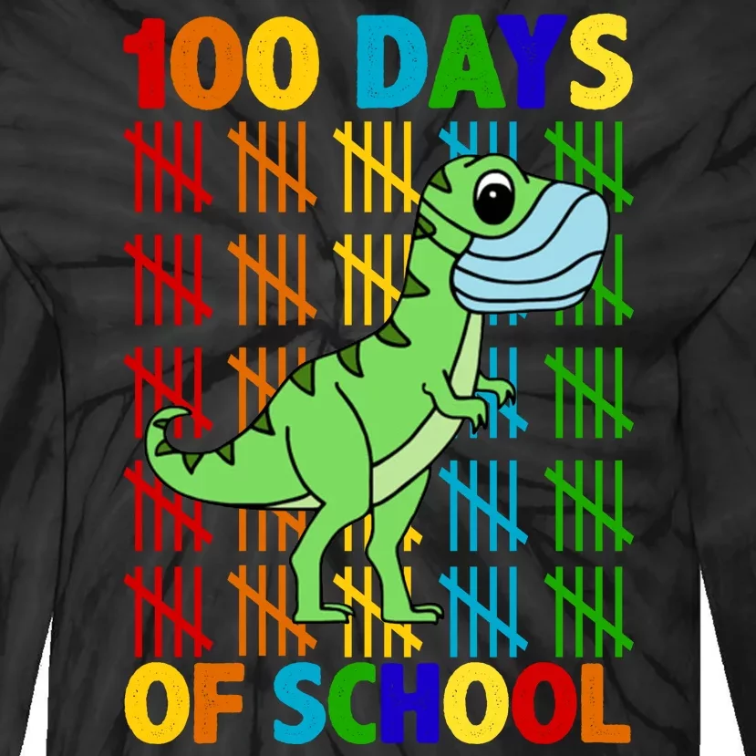 100 Days Of School Trex Quarantine Tie-Dye Long Sleeve Shirt