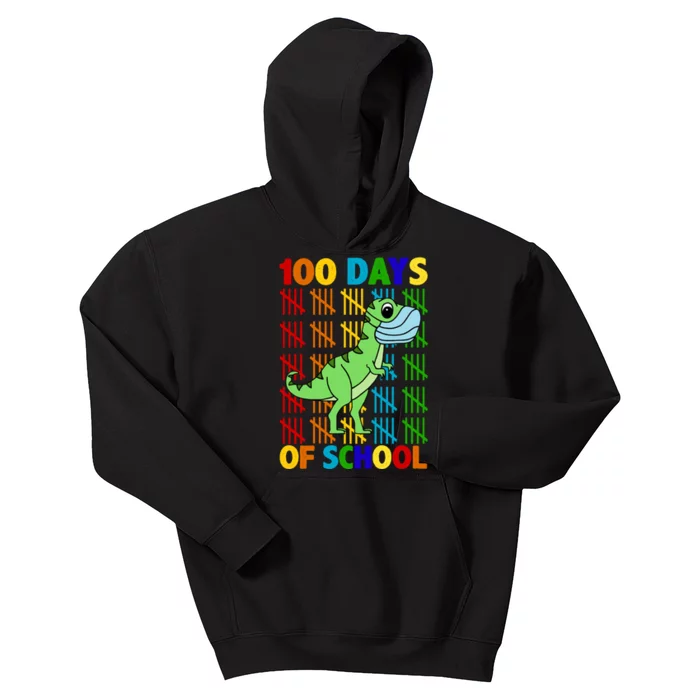 100 Days Of School Trex Quarantine Kids Hoodie