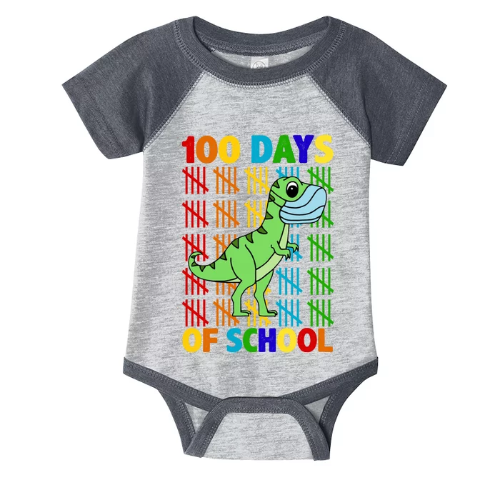 100 Days Of School Trex Quarantine Infant Baby Jersey Bodysuit