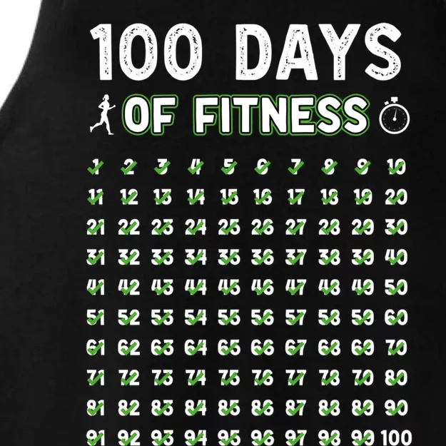 100 Days Of Fitness Healthy Lifestyle Funny Gift Ladies Tri-Blend Wicking Tank