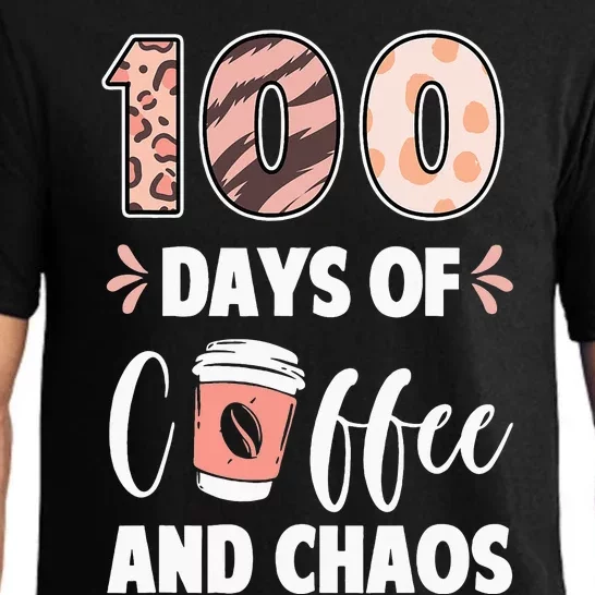 100 Days Of Coffee And Chaos funny Teacher lover Pajama Set