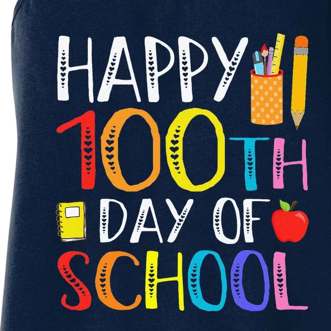 100 Days Of School Teacher And Student Women's Racerback Tank