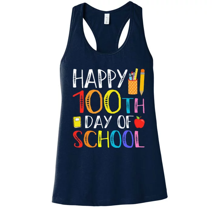 100 Days Of School Teacher And Student Women's Racerback Tank