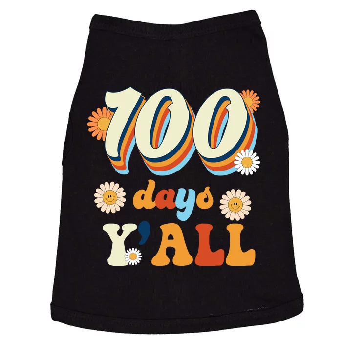 100 Days Of School Retro Sunflower Doggie Tank