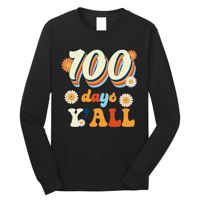 100 Days Of School Retro Sunflower Long Sleeve Shirt