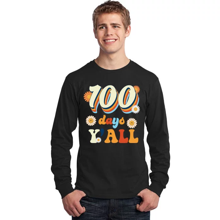 100 Days Of School Retro Sunflower Tall Long Sleeve T-Shirt