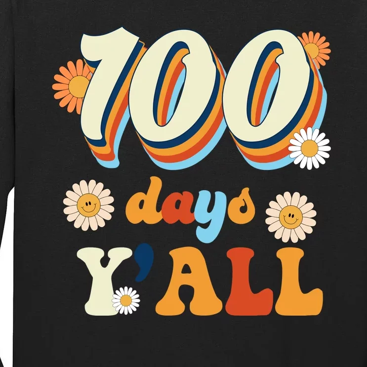 100 Days Of School Retro Sunflower Tall Long Sleeve T-Shirt