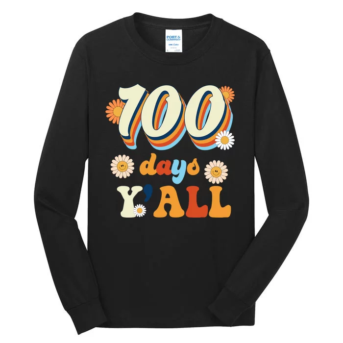 100 Days Of School Retro Sunflower Tall Long Sleeve T-Shirt