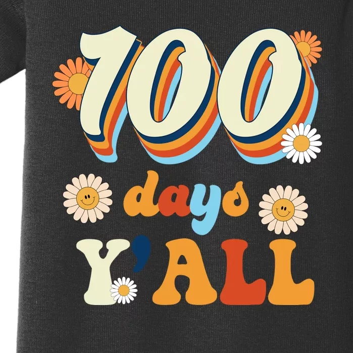 100 Days Of School Retro Sunflower Baby Bodysuit