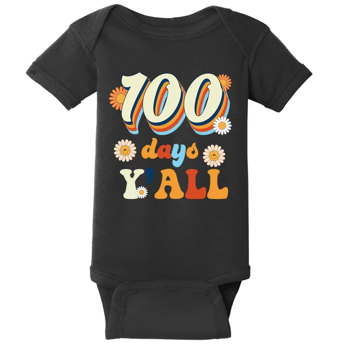 100 Days Of School Retro Sunflower Baby Bodysuit