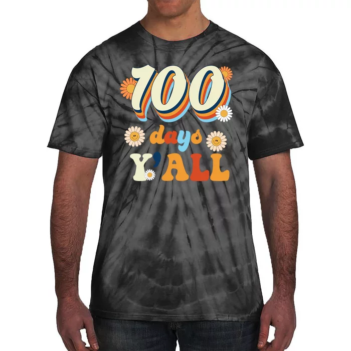 100 Days Of School Retro Sunflower Tie-Dye T-Shirt