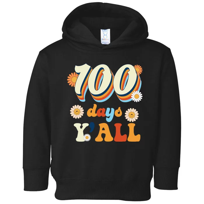 100 Days Of School Retro Sunflower Toddler Hoodie