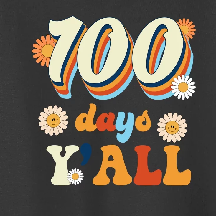 100 Days Of School Retro Sunflower Toddler T-Shirt