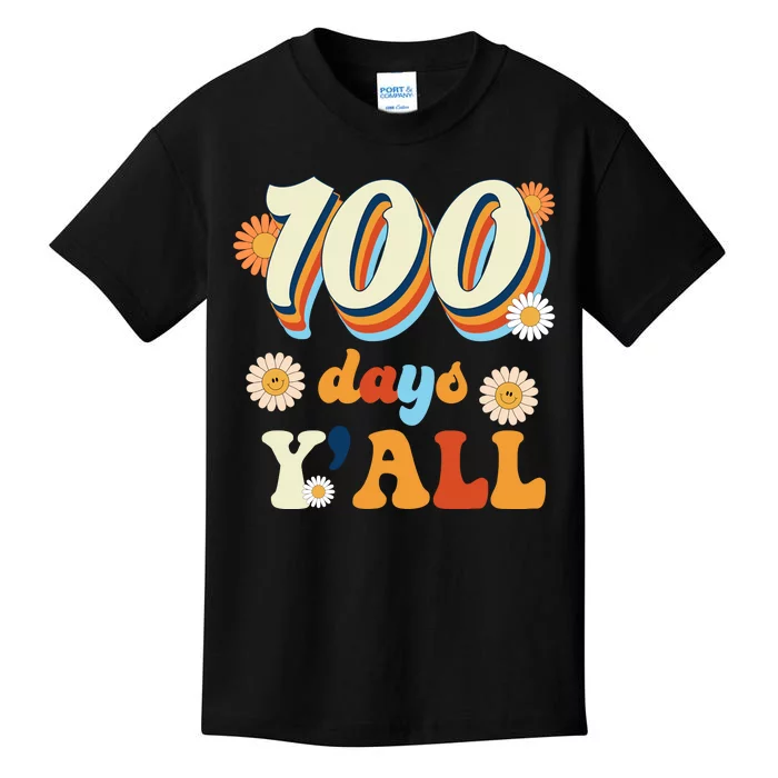 100 Days Of School Retro Sunflower Kids T-Shirt