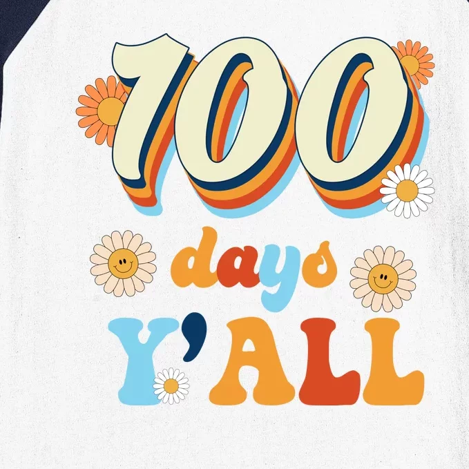 100 Days Of School Retro Sunflower Baseball Sleeve Shirt