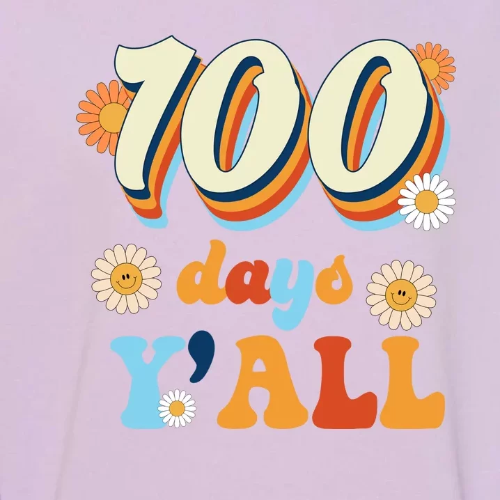 100 Days Of School Retro Sunflower Garment-Dyed Sweatshirt