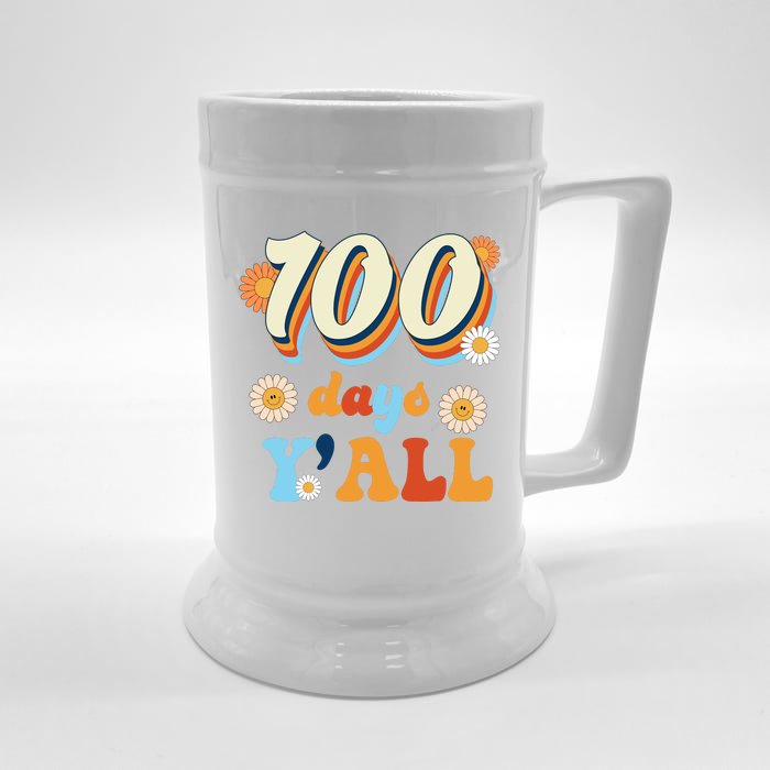 100 Days Of School Retro Sunflower Front & Back Beer Stein