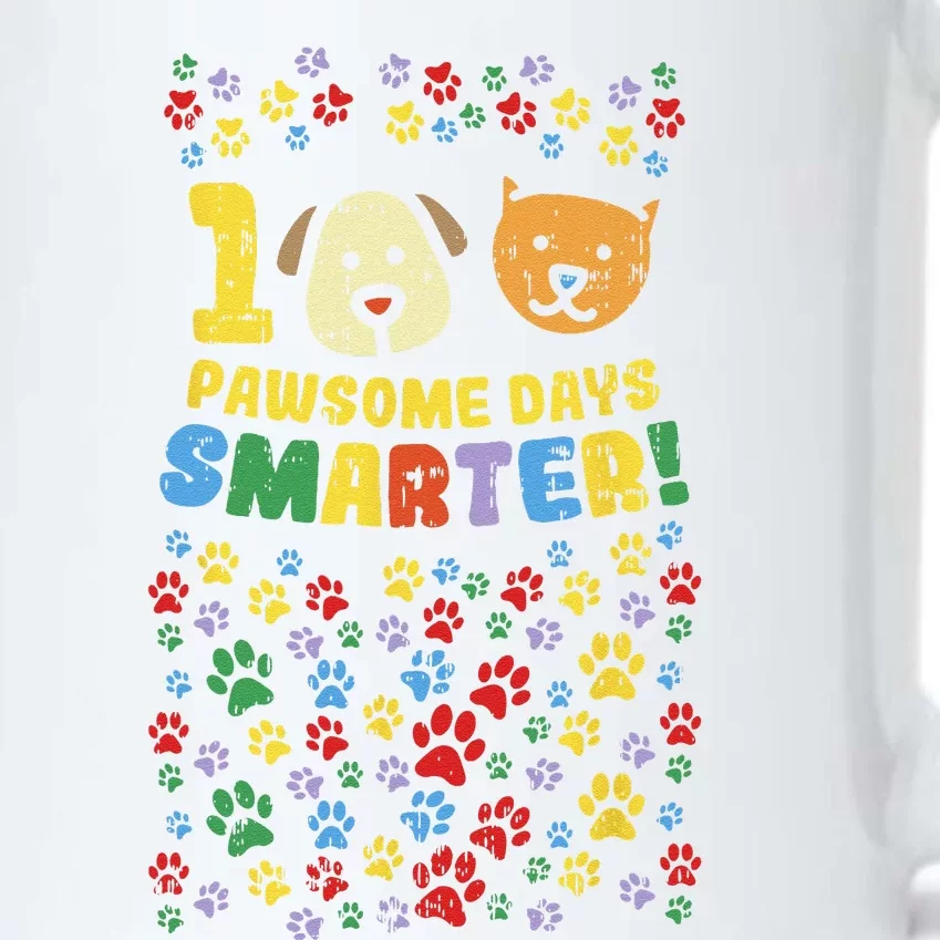 100th Day Of School 100 Pawsome Smarter Dog Cat Paws Black Color Changing Mug