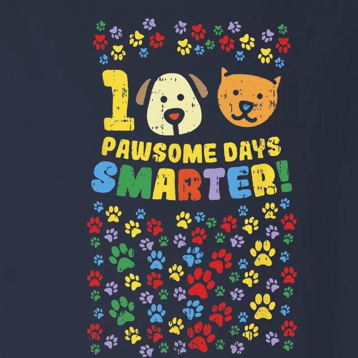 100th Day Of School 100 Pawsome Smarter Dog Cat Paws Toddler Long Sleeve Shirt