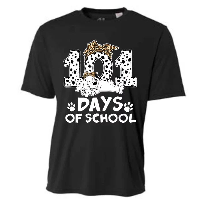 100 Days Of School Dalmatian Dog Wo Girl 100 Days Smarter Cooling Performance Crew T-Shirt