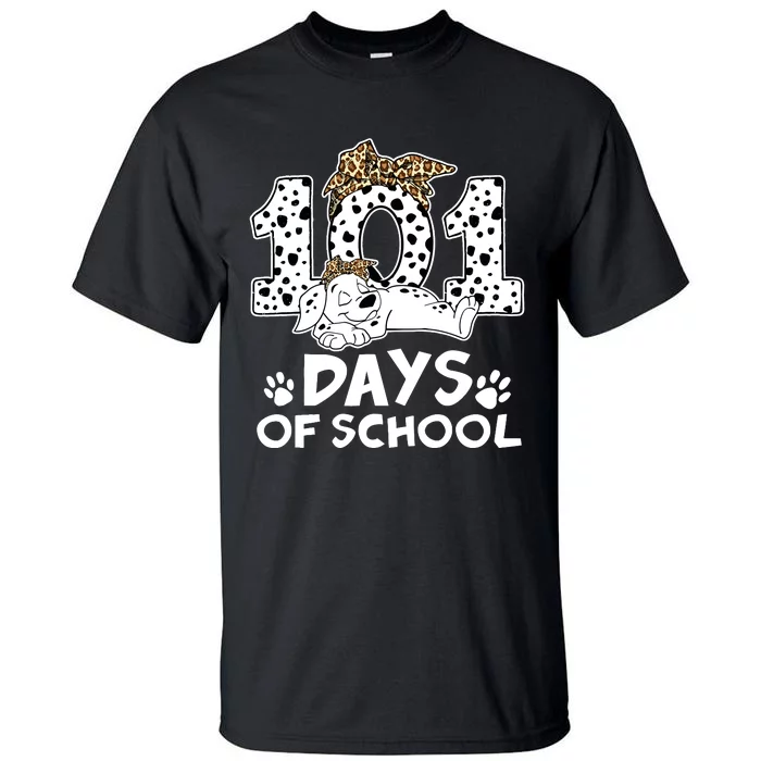 100 Days Of School Dalmatian Dog Wo Girl 100 Days Smarter Tall T-Shirt