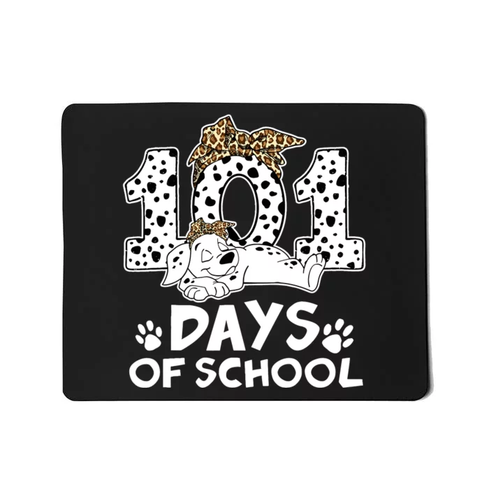 100 Days Of School Dalmatian Dog Wo Girl 100 Days Smarter Mousepad